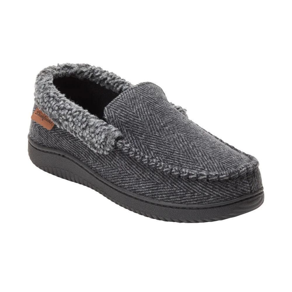 NWT Men's Dearfoams Slipper, XL, 11-12, Gray, Memory Foam, Comfort